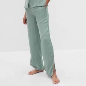 Green Wide-Leg Pajama Pants
